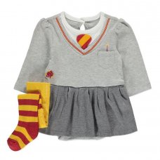 GX447: Baby Girls Harry Potter Bodysuit Dress & Tights Outfit (0-24 Months)